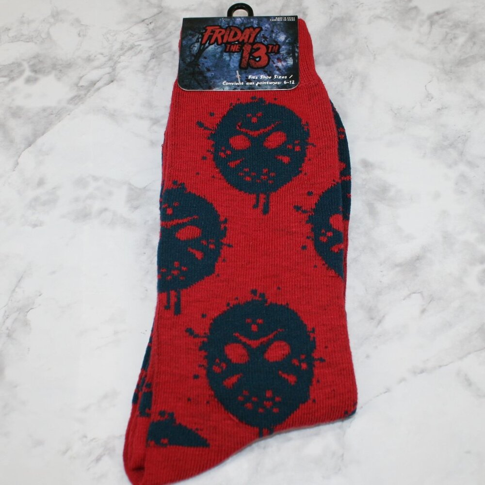 FRIDAY THE 13TH Socks Halloween Spooky Creepy Crew Unisex October Red One Size